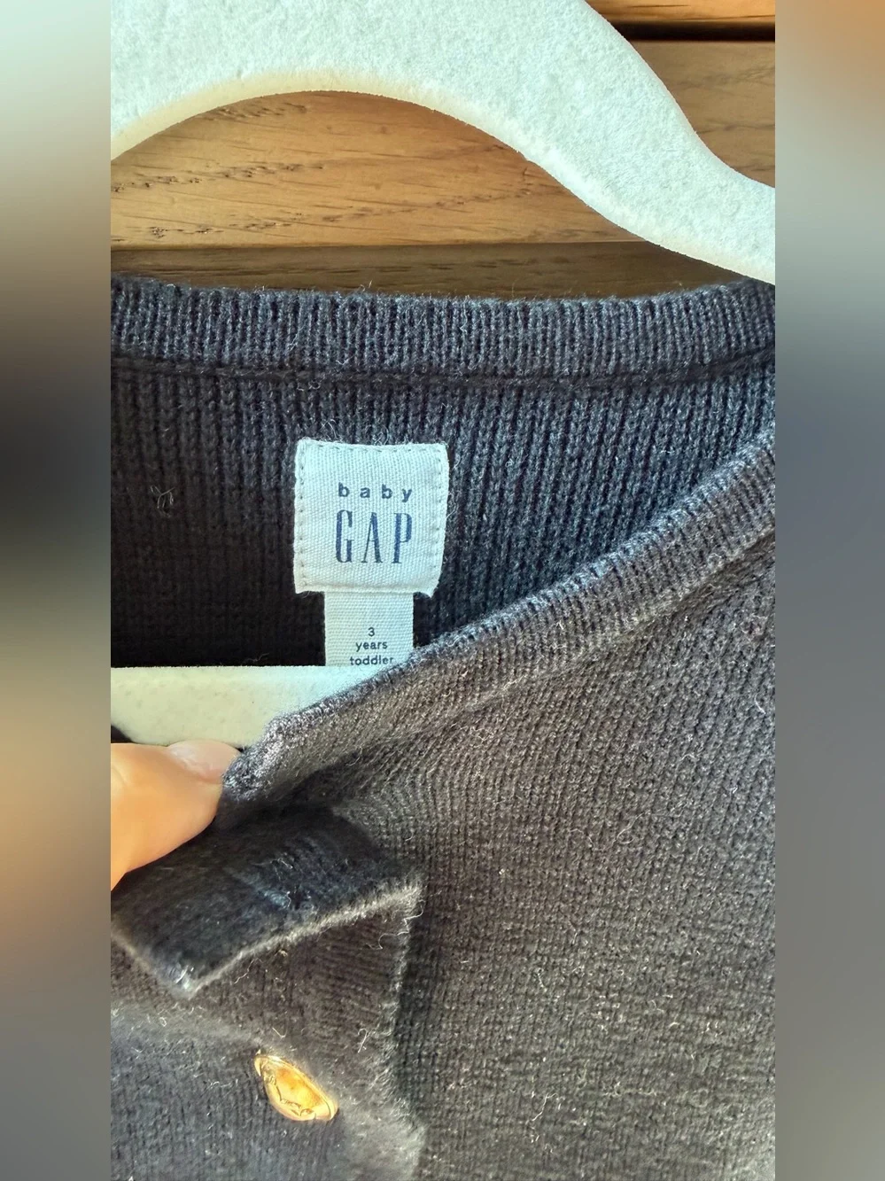 GAP Black Girls' Knit Cardigan with Gold Buttons